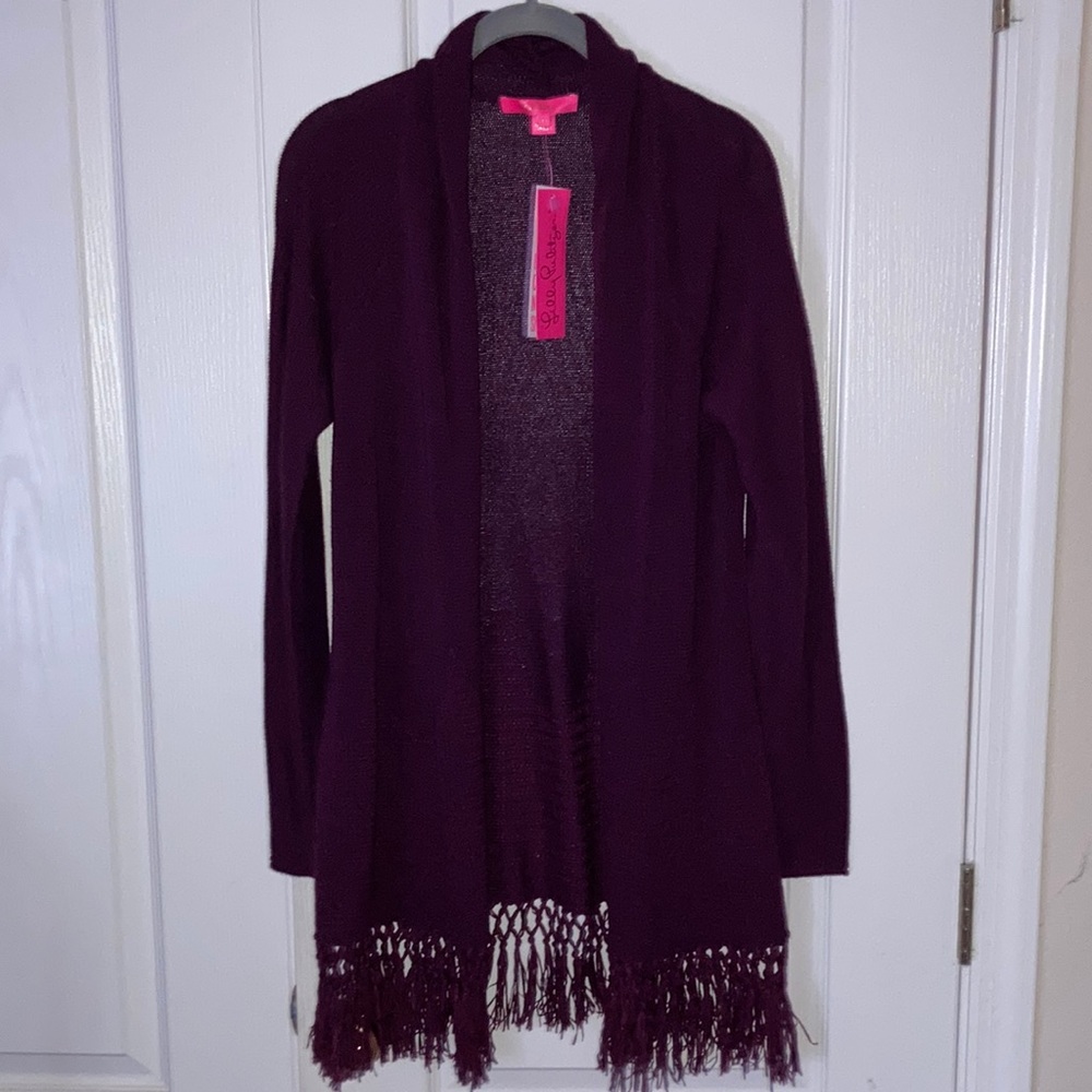 NWT Lilly Pulitzer Tatum Cardigan in Cherry Ganache M